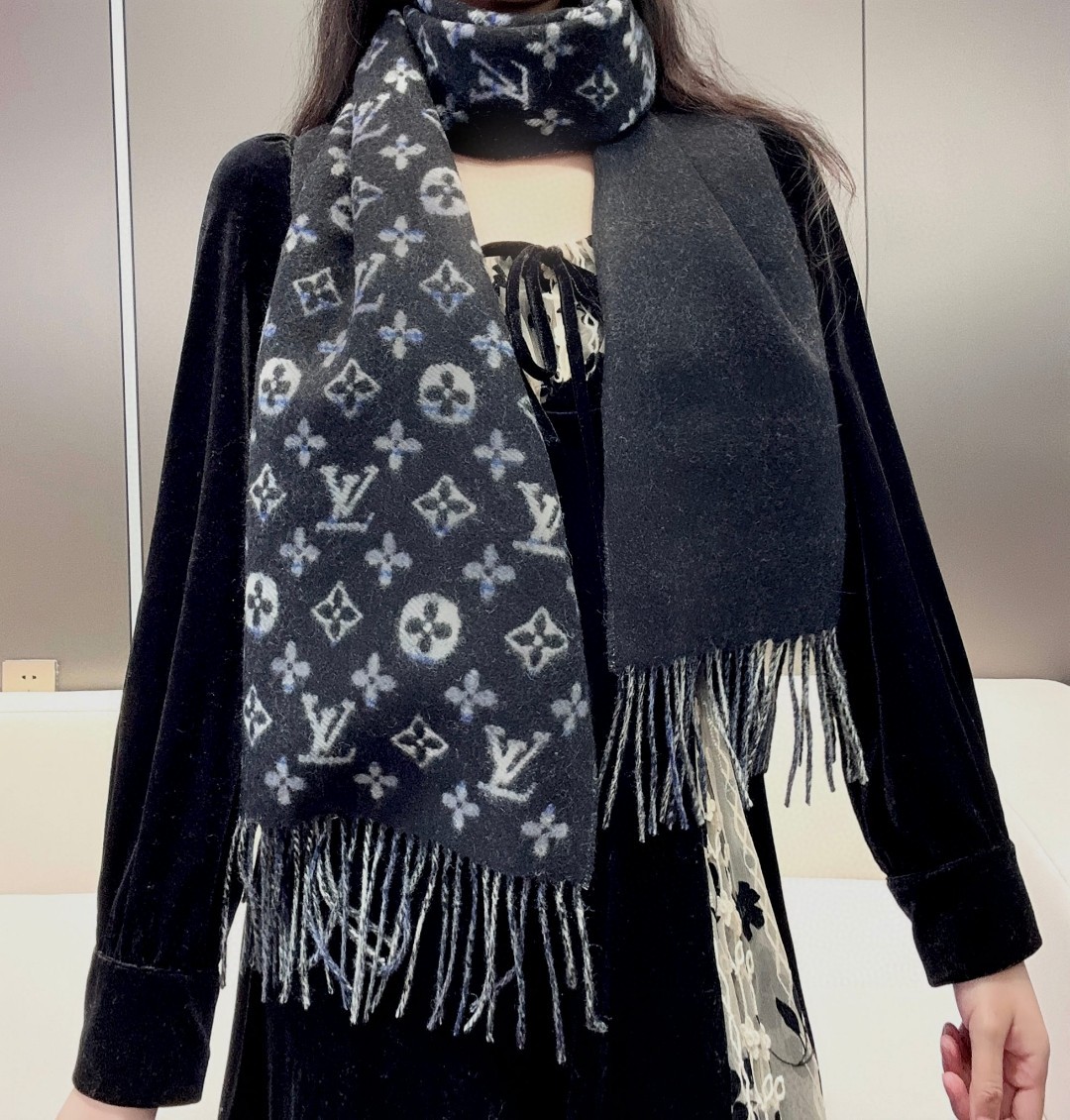 Louis Vuitton Inspired Cashmere Scarf - Designer Style, Ultra-Soft, 32x200 cm 3 a1733584306292 1526
