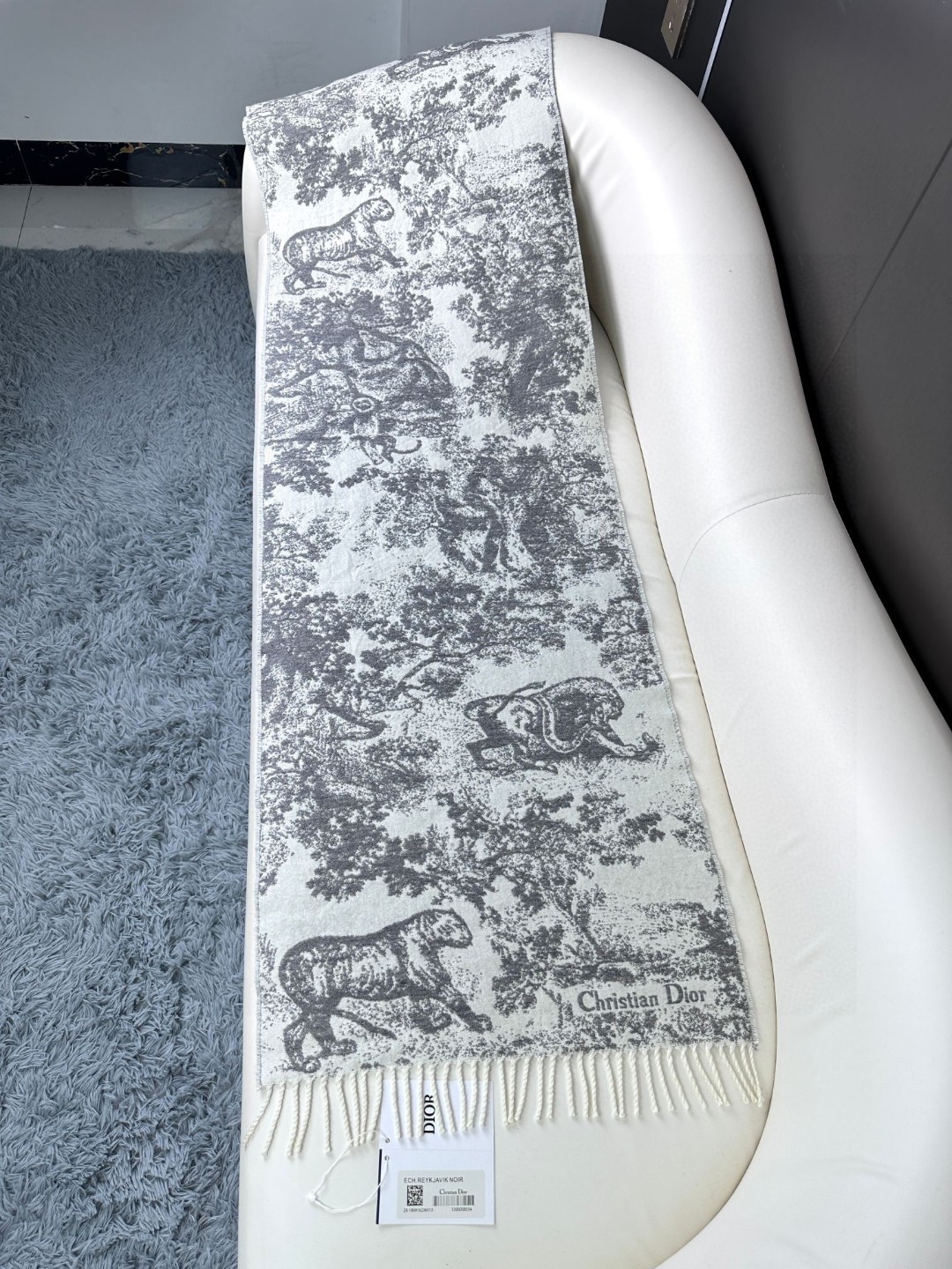 Dior Sauvage Toile de Jouy Print Scarf, Cashmere and Wool Blend 5 a1733669275050 0488