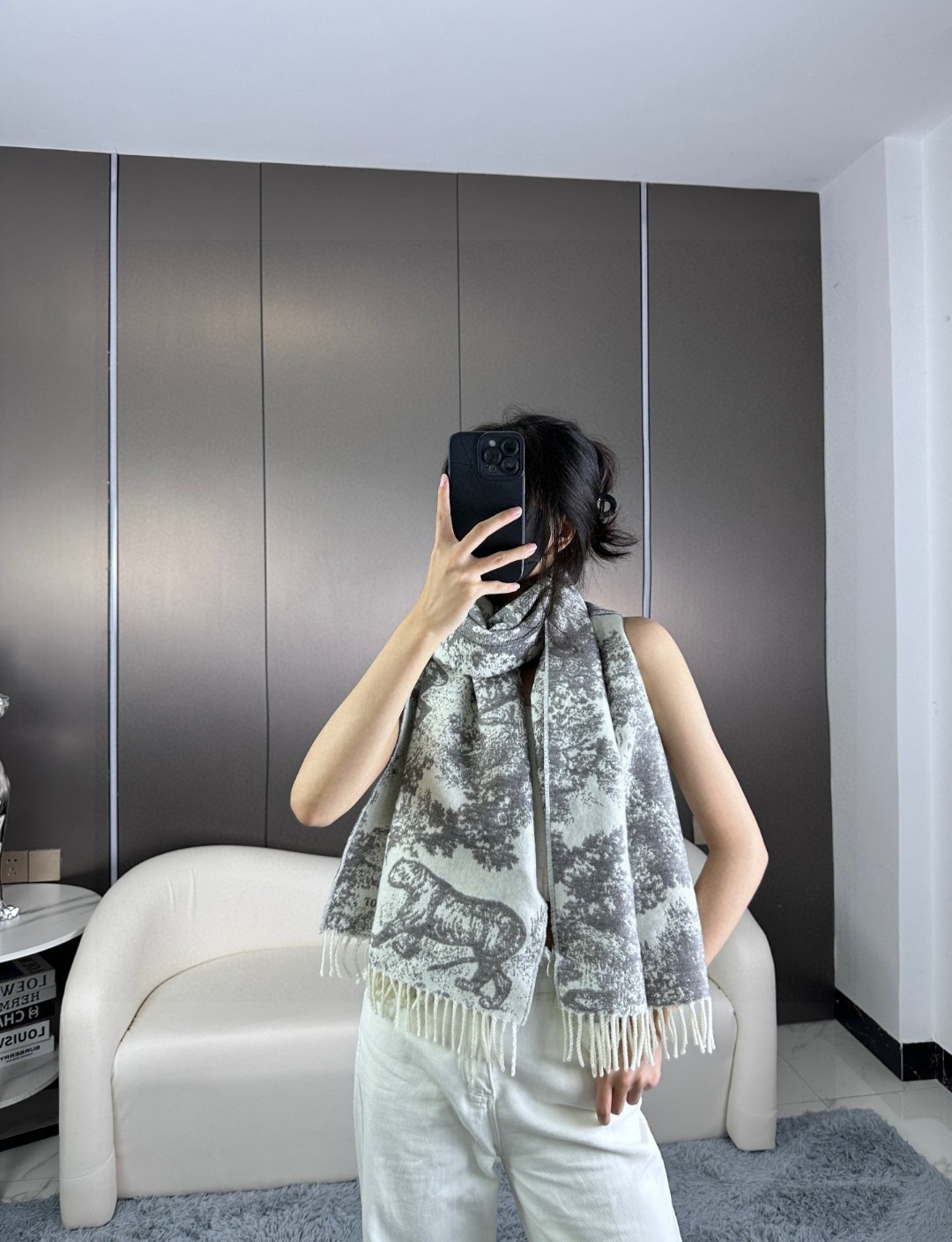 Dior Sauvage Toile de Jouy Print Scarf, Cashmere and Wool Blend 3 a1733669275054 4512