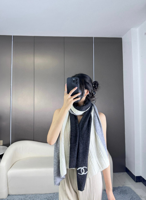 Elegant Chanel Cashmere Scarf - Warm, Stylish & Versatile Wrap 1 Elegant Chanel Cashmere Scarf - Warm, Stylish & Versatile Wrap