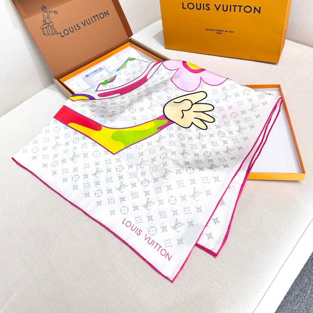 LV x TM SUPERFLAT 90 方巾
【18mm顶级真丝双面同色丝巾
LV x TM Mo