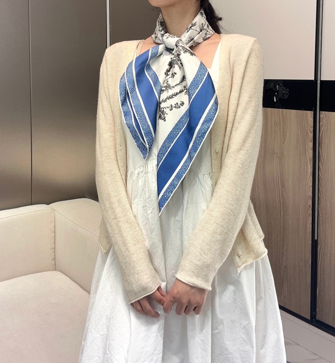   Dior 印花方巾 18mm顶级真丝双面同色印花
这款方巾饰以彼得罗•鲁福（Pietro Ruffo