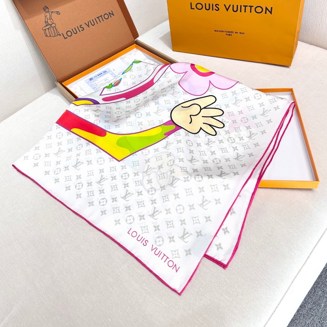 姆米双面195 16姆米单面 LV x TM SUPERFLAT 90 方巾
【18mm顶级真丝双面同
