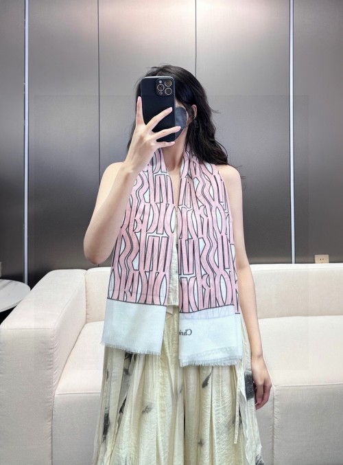 Dior Cashmere Scarf, Long Shawl, Signature Pattern, Soft and Stylish 1 Dior Cashmere Scarf, Long Shawl, Signature Pattern, Soft and Stylish