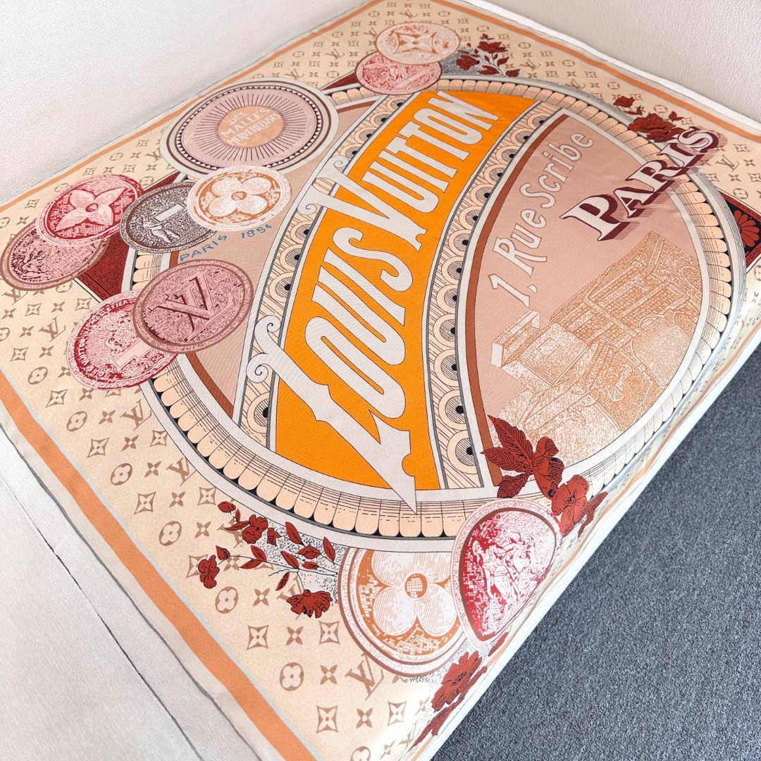 𝐋𝐨𝐮𝐢𝐬 𝐕𝐮𝐢𝐭𝐭𝐨𝐧 • 𝟐𝟓ꫛꫀꪝ《复古海报》Size：90x90cm 100%斜纹真丝 18m