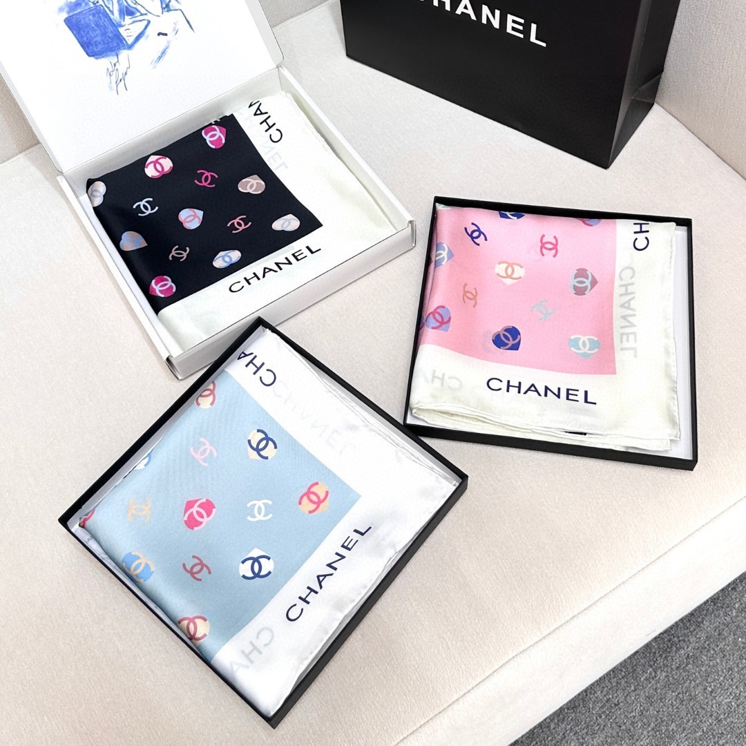 ✨✨CHAMEL【小香蝴蝶结90】真丝方巾‼️抢‼️VIP推荐  ‼️👍下手一定要快【高端  大爱❤️