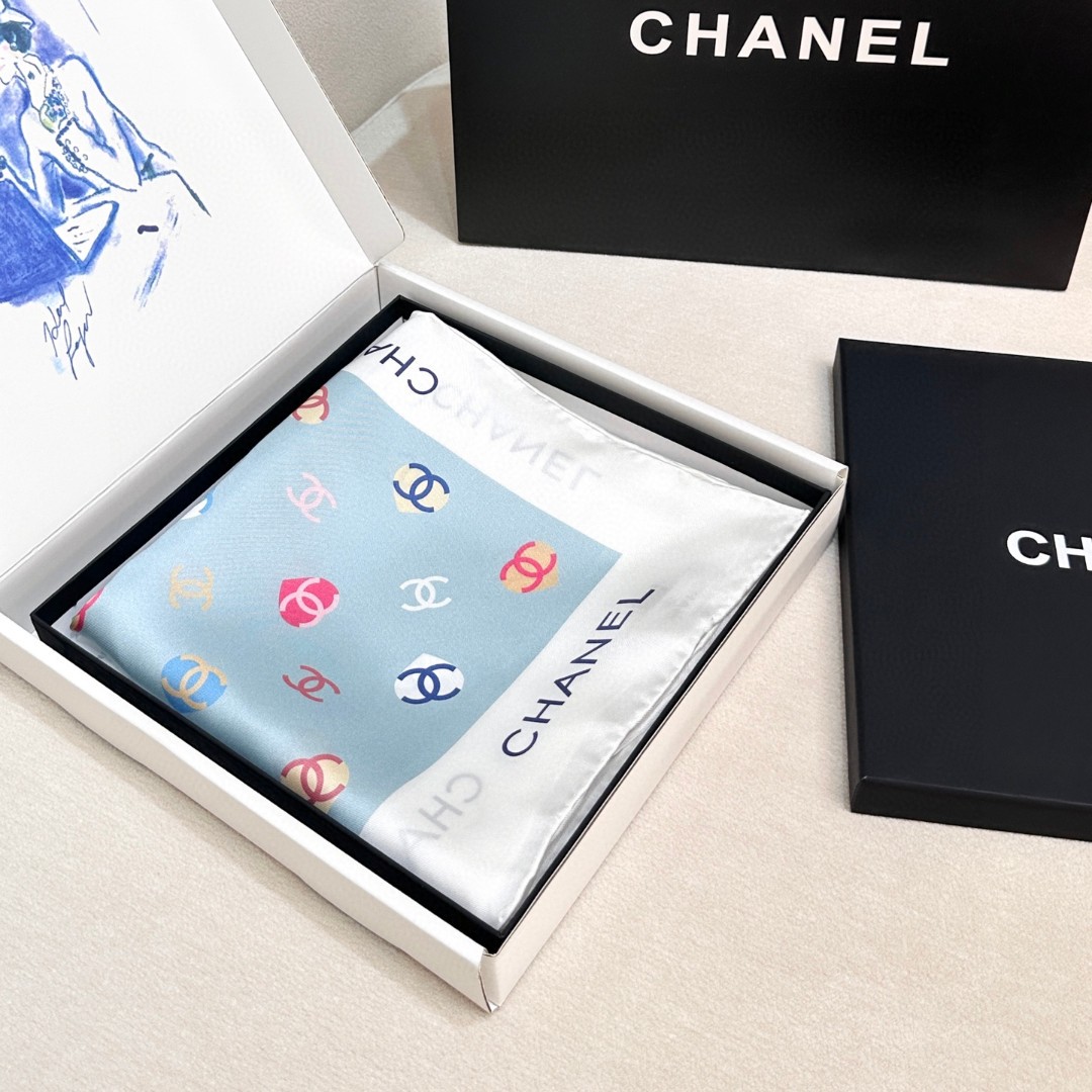  ✨✨CHAMEL【小香蝴蝶结90】真丝方巾‼️抢‼️VIP推荐  ‼️👍下手一定要快【高端  大爱❤️