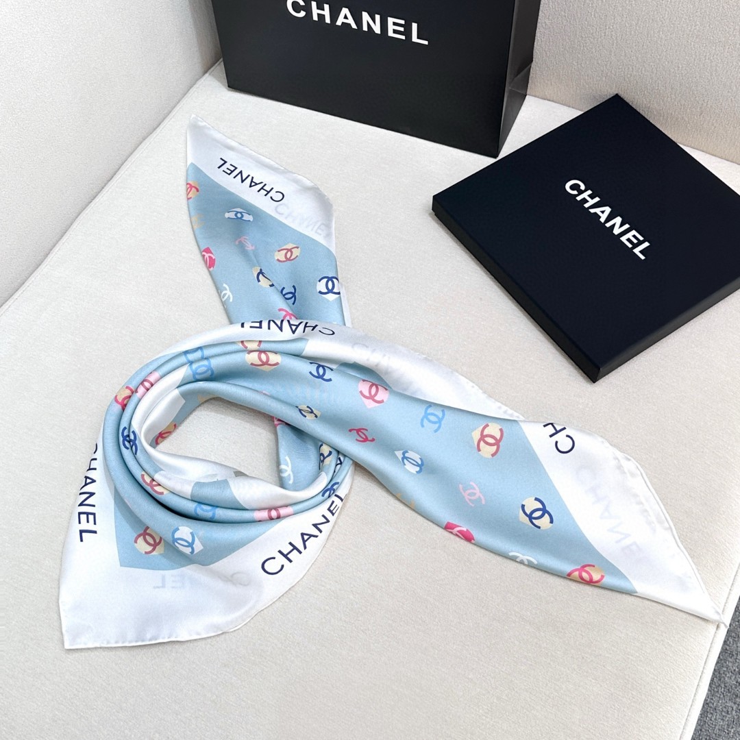  ✨✨CHAMEL【小香蝴蝶结90】真丝方巾‼️抢‼️VIP推荐  ‼️👍下手一定要快【高端  大爱❤️