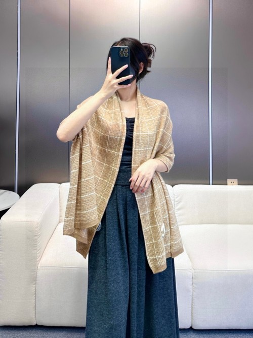 Elegant Chanel Double C Plaid Scarf Shawl - Luxurious Cashmere Blend 1 Elegant Chanel Double C Plaid Scarf Shawl - Luxurious Cashmere Blend