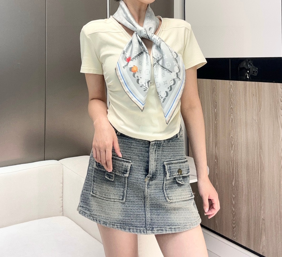 DANDY MONOGRAM 桑蚕丝方巾【18mm顶级真丝双面同色丝巾】Dandy Monogram 桑