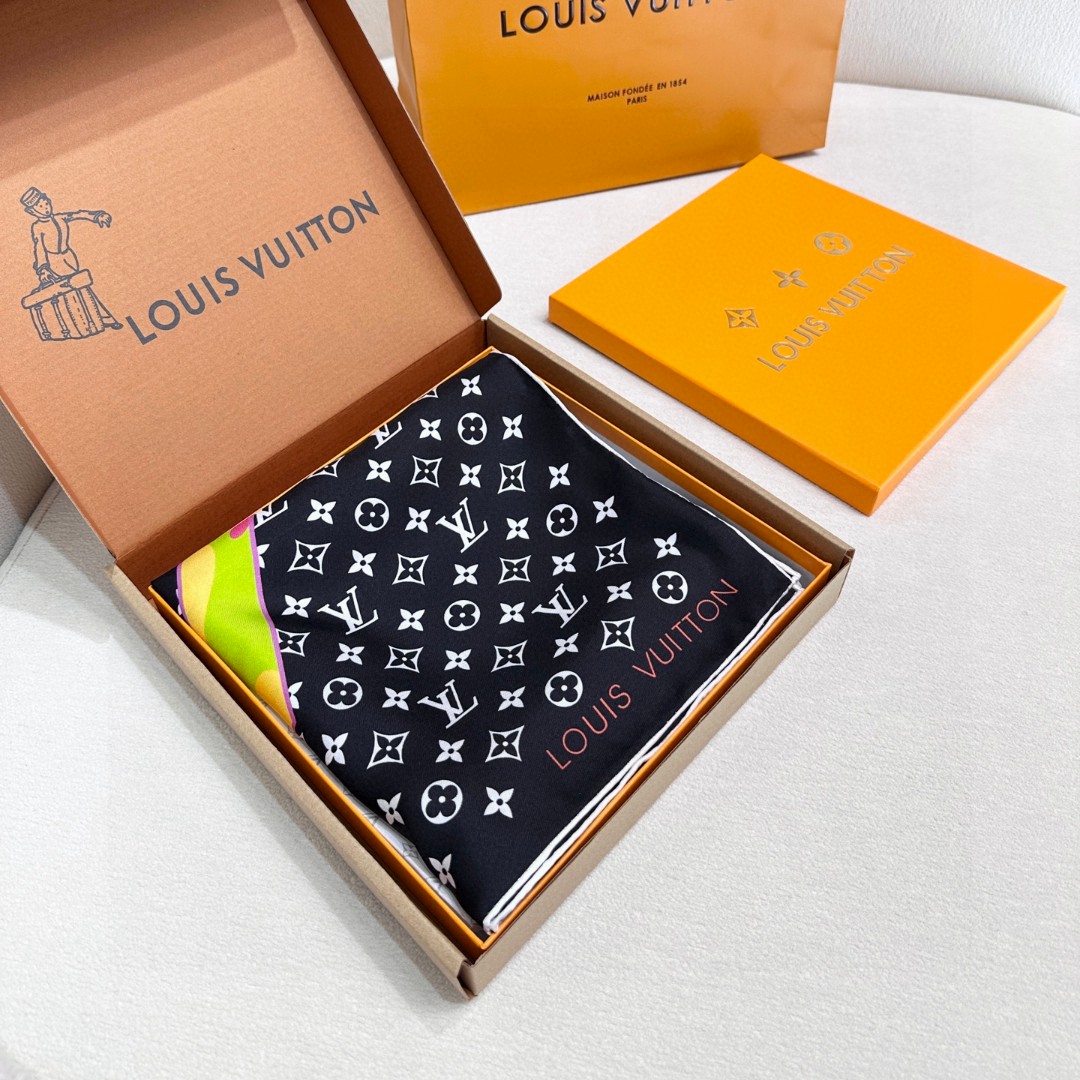   LV x TM SUPERFLAT 90 方巾
【18mm顶级真丝双面同色丝巾
LV x TM Mo