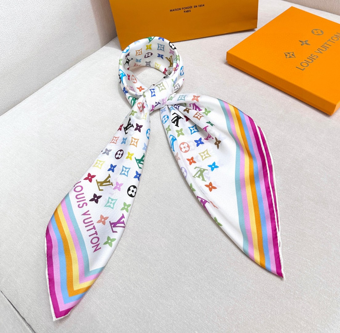 18姆米双面 LV x TM 90 方巾【18mm顶级真丝双面同色丝巾】LV x TM Monogram