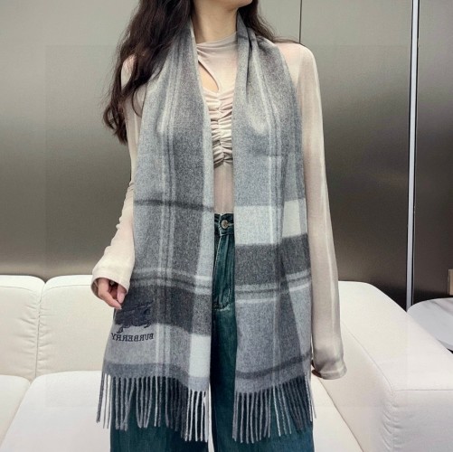 Burberry Wool Cashmere Blend Scarf with Equestrian Knight Design, 30 x 180 cm 1 Burberry Wool Cashmere Blend Scarf with Equestrian Knight Design, 30 x 180 cm