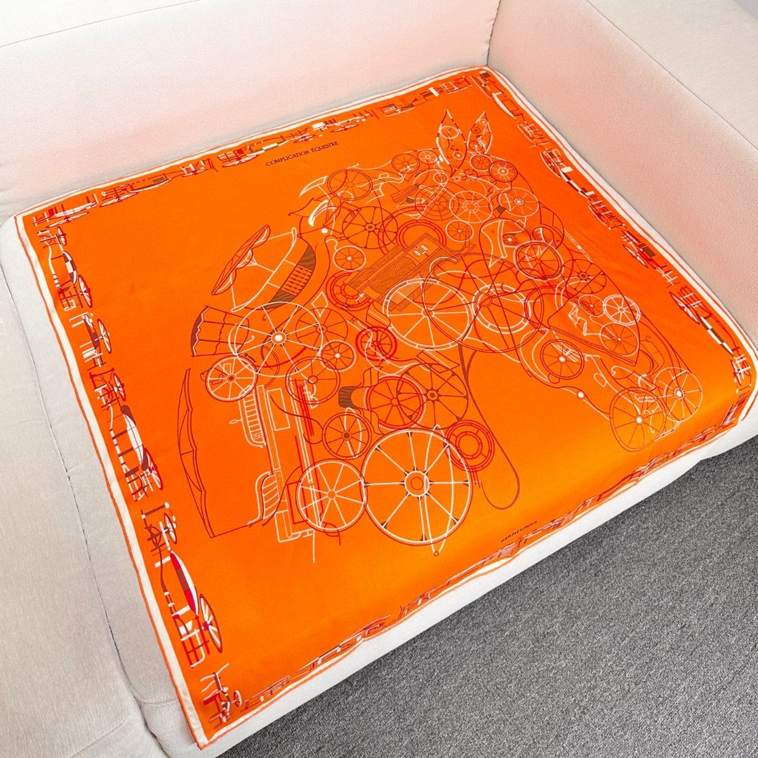 𝐇𝐞𝐫𝐦𝐞𝐬 • 𝟐𝟒𝐍𝐞𝐰 《马术的错综交叠》100%真丝方巾 90x90cm年度旗舰！H，今年最热门