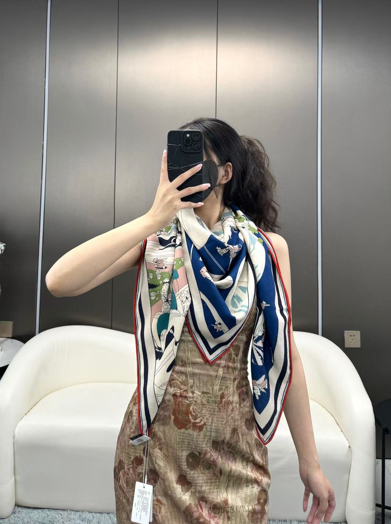 Hermes 140cm Cashmere Silk Scarf - Surreal Hub Design 3 a1752412910313 3214