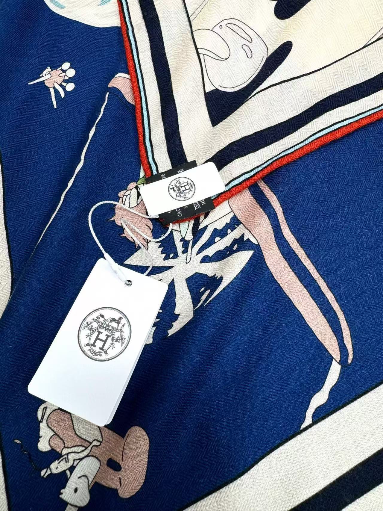 Hermes 140cm Cashmere Silk Scarf - Surreal Hub Design 9 a1752412911233 2254