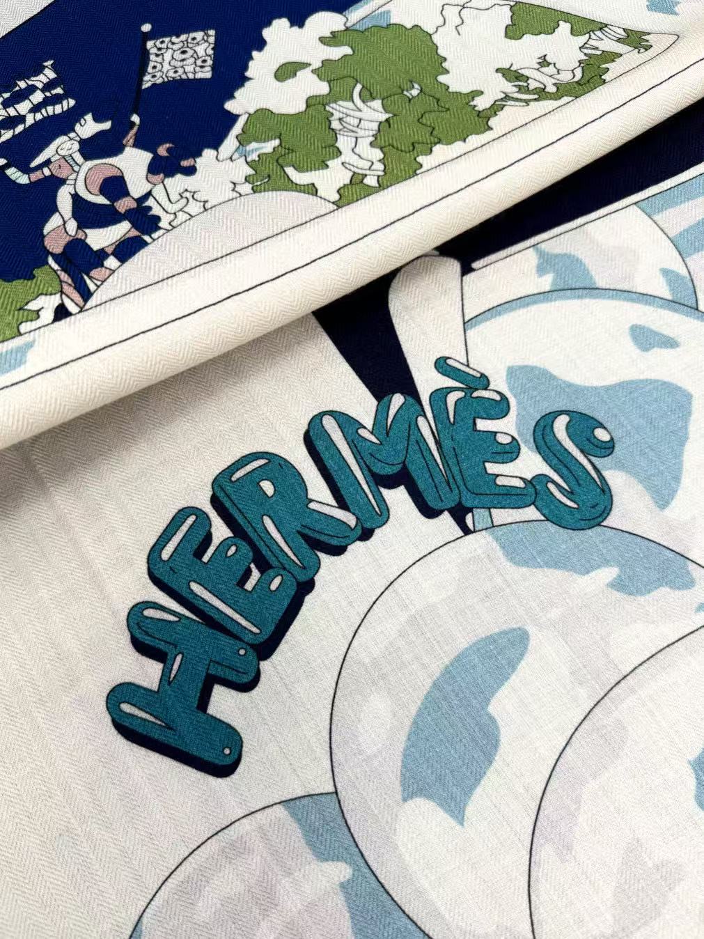 Hermes 140cm Cashmere Silk Scarf - Surreal Hub Design 8 a1752412911233 8158