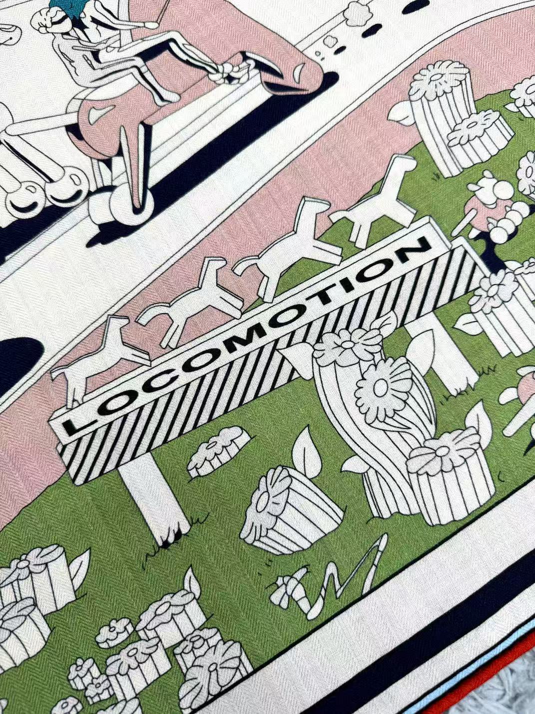 Hermes 140cm Cashmere Silk Scarf - Surreal Hub Design 7 a1752412911234 3263