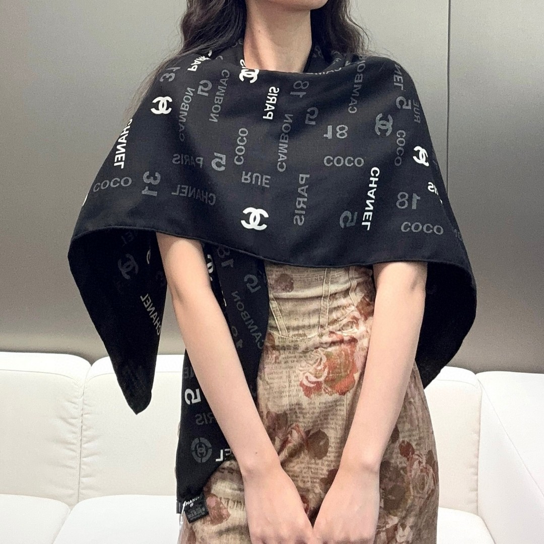✨【双面同色】CHANEL【字母LOGO140】羊绒方巾‼️抢‼️VIP推荐 ‼️👍下手一定要快【高端 