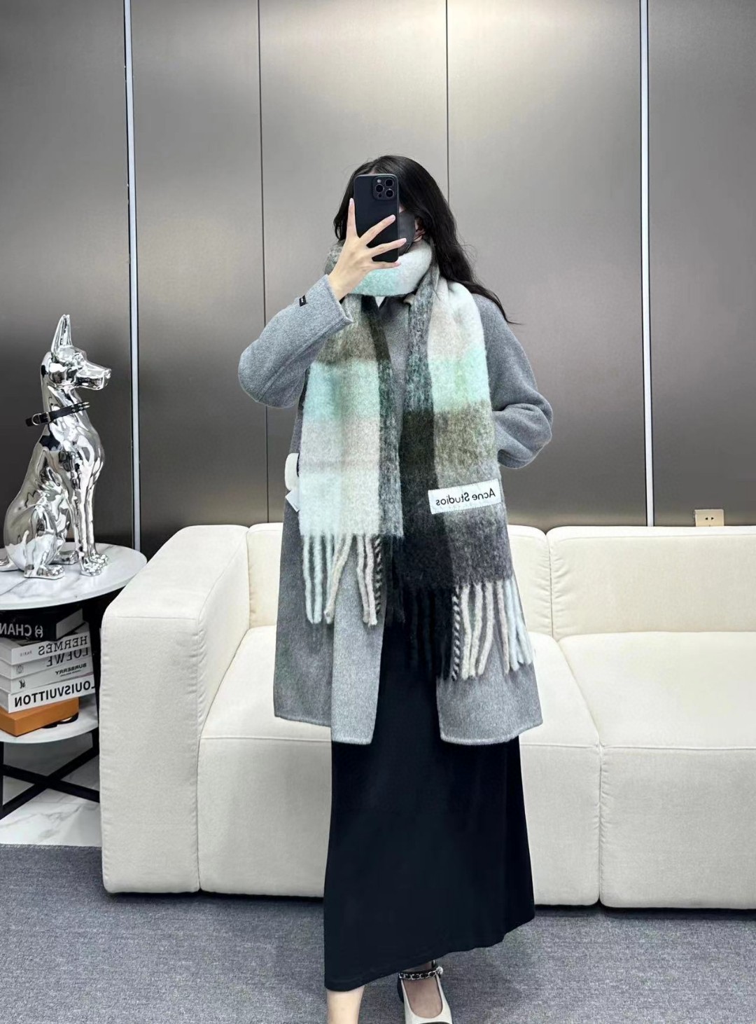 2024年爆款到货！✔️原厂原单，ACNE新款羊驼毛➕马海毛彩虹围巾，斯德哥尔摩的温暖色彩！第一眼便爱上