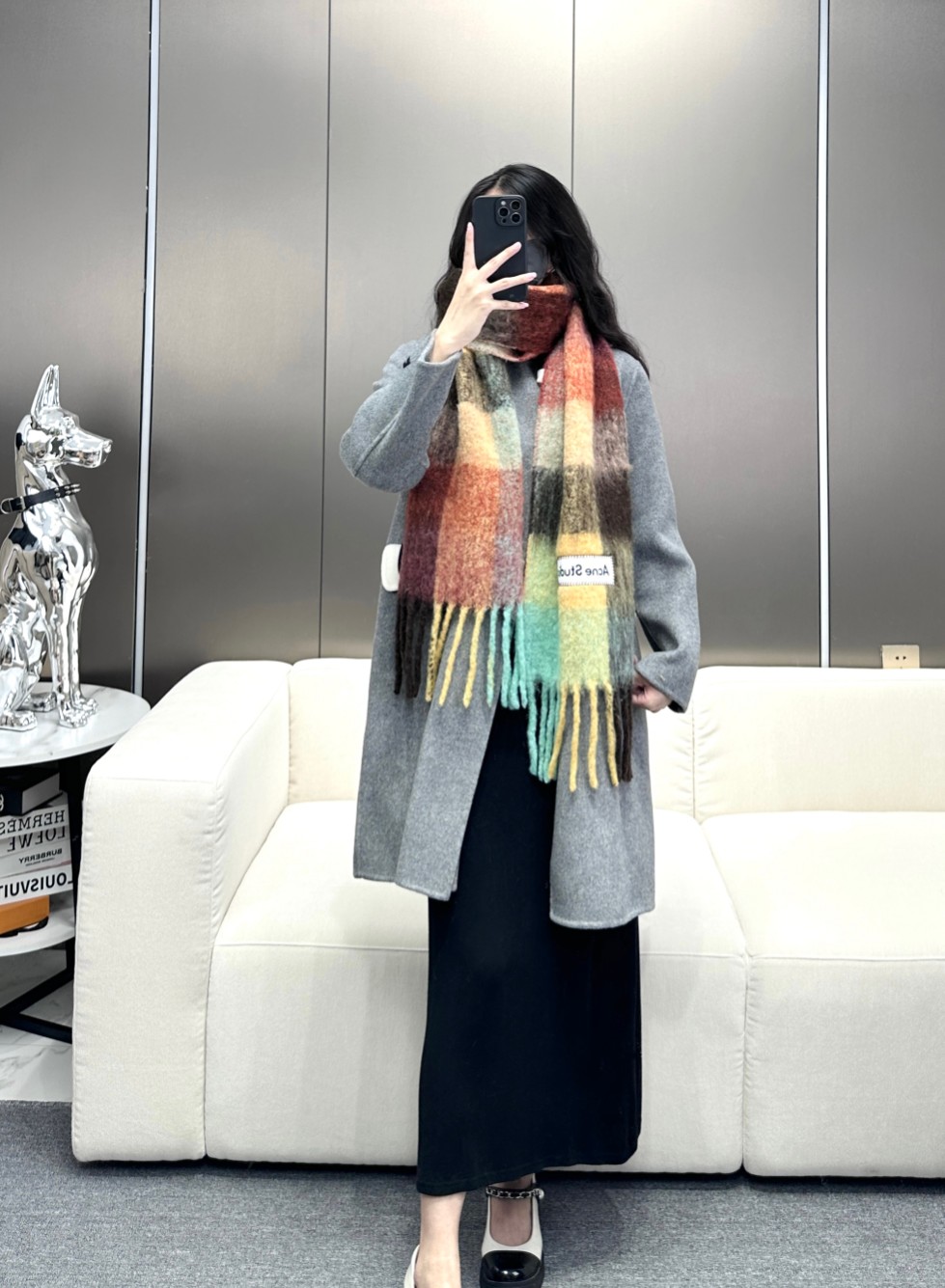 2024年爆款到货！✔️原厂原单，ACNE新款羊驼毛➕马海毛彩虹围巾，斯德哥尔摩的温暖色彩！第一眼便爱上
