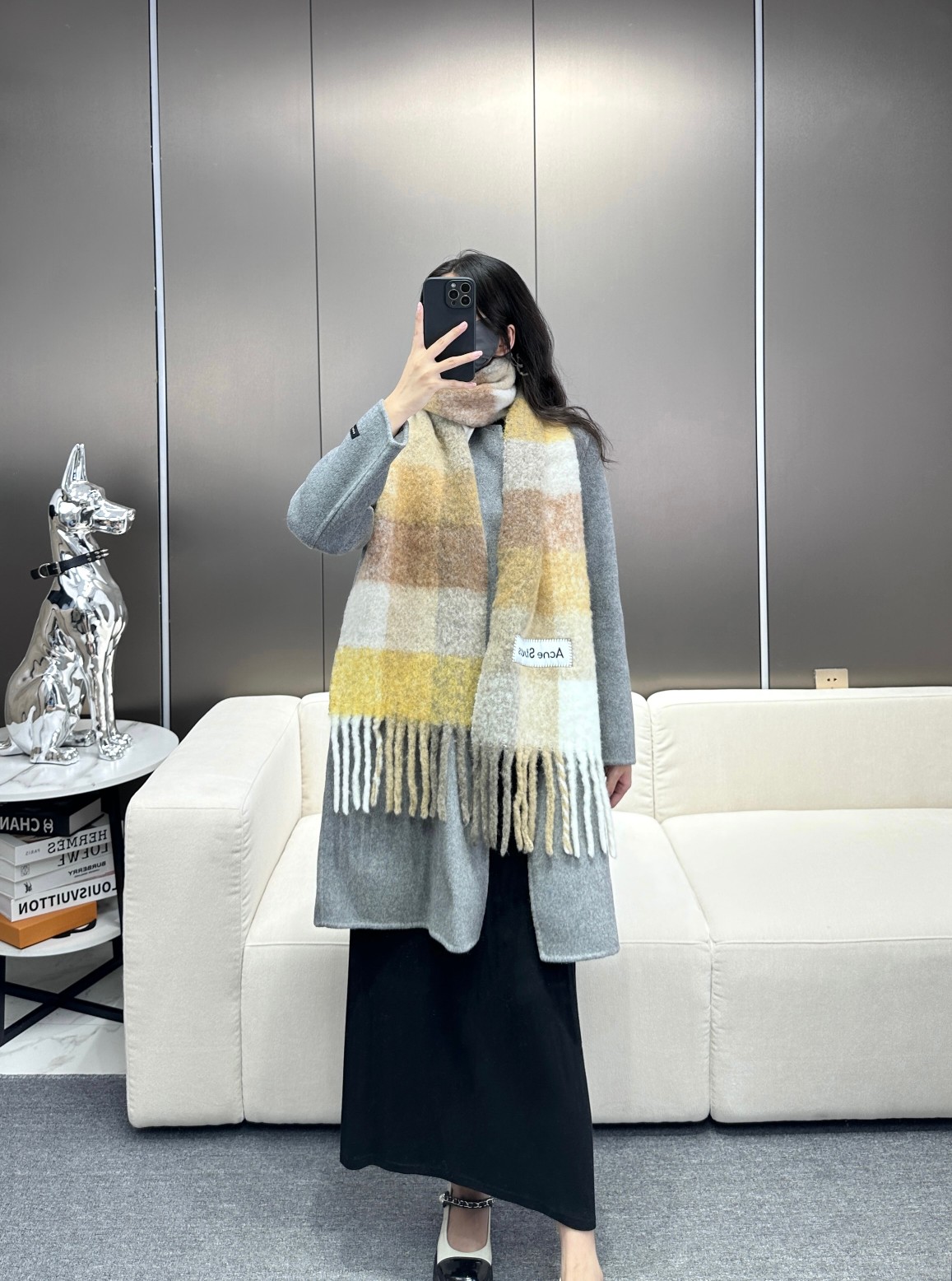 2024年爆款到货！✔️原厂原单，ACNE新款羊驼毛➕马海毛彩虹围巾，斯德哥尔摩的温暖色彩！第一眼便爱上