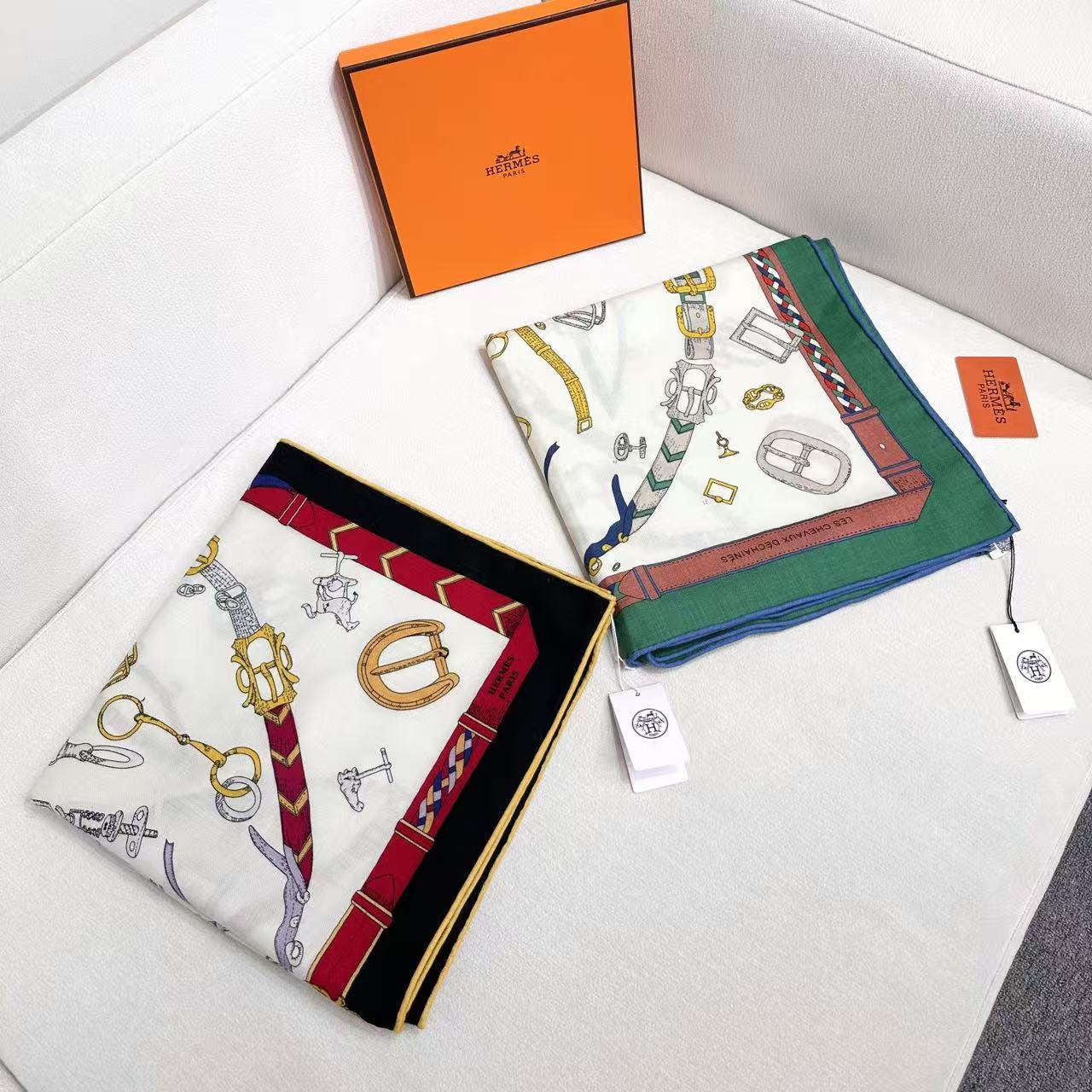 2025年专柜同步 最新款Hermes【双面同色】【跃动的马儿 140】‼️顶级丝羊绒工艺超值‼️爱马仕