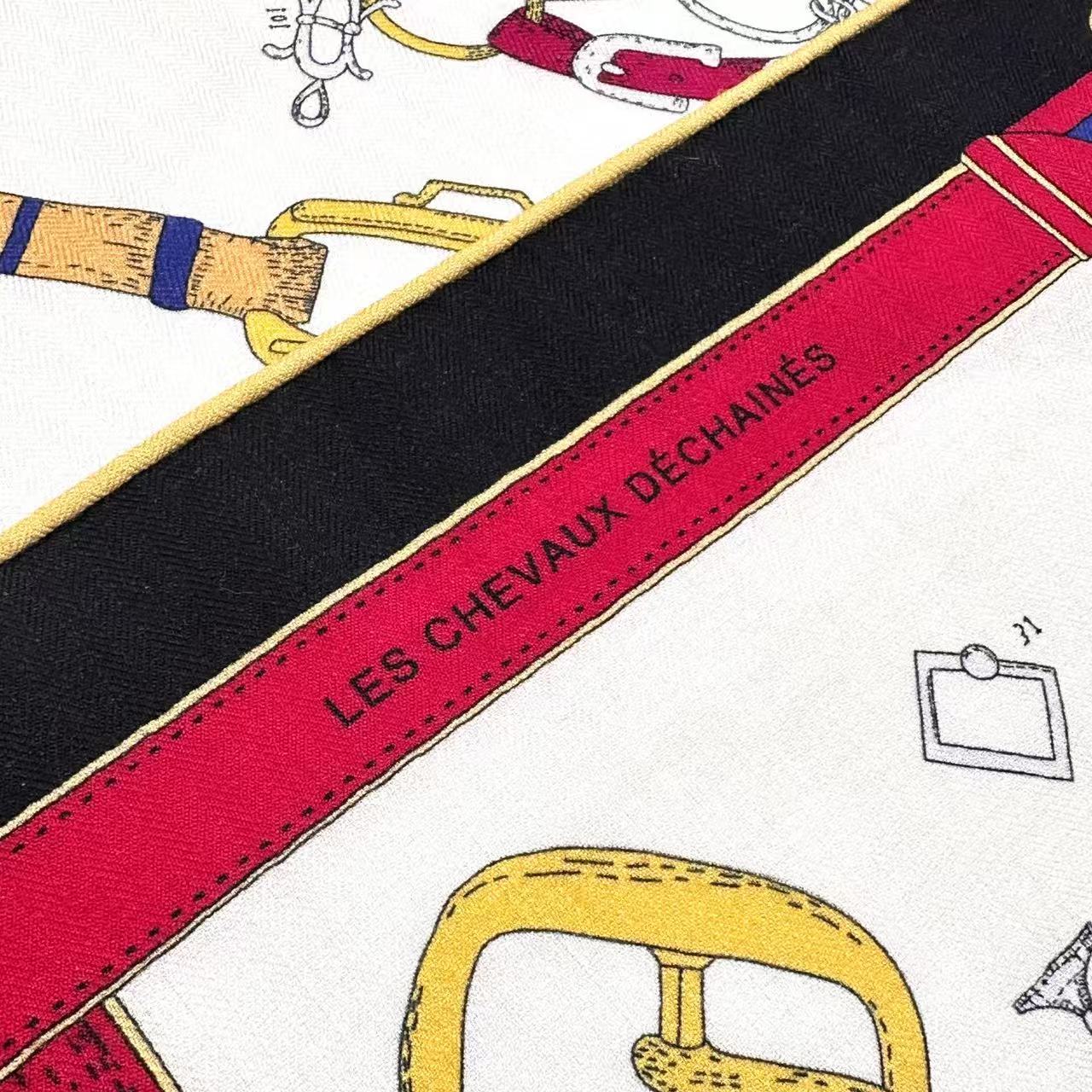 2025年专柜同步 最新款Hermes【双面同色】【跃动的马儿 140】‼️顶级丝羊绒工艺超值‼️爱马仕