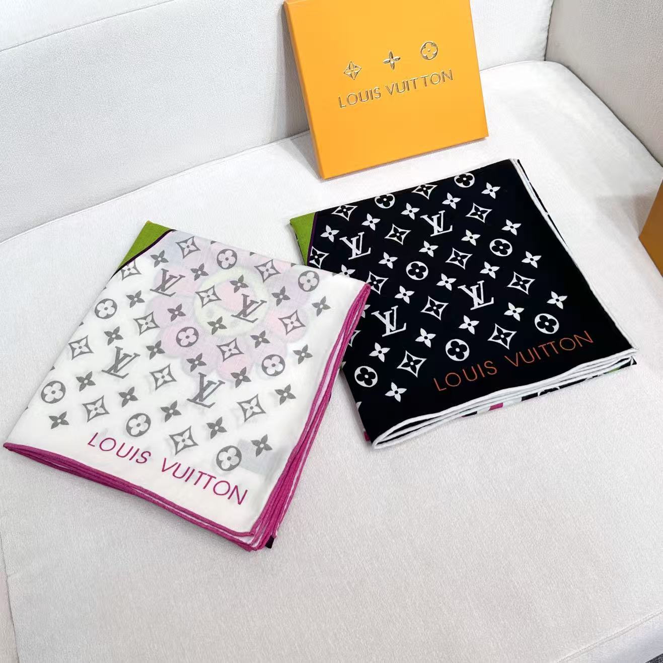 LV x TM SUPERFLAT方巾【顶级丝绒双面同色方巾】LV x TM Monogram SuPe