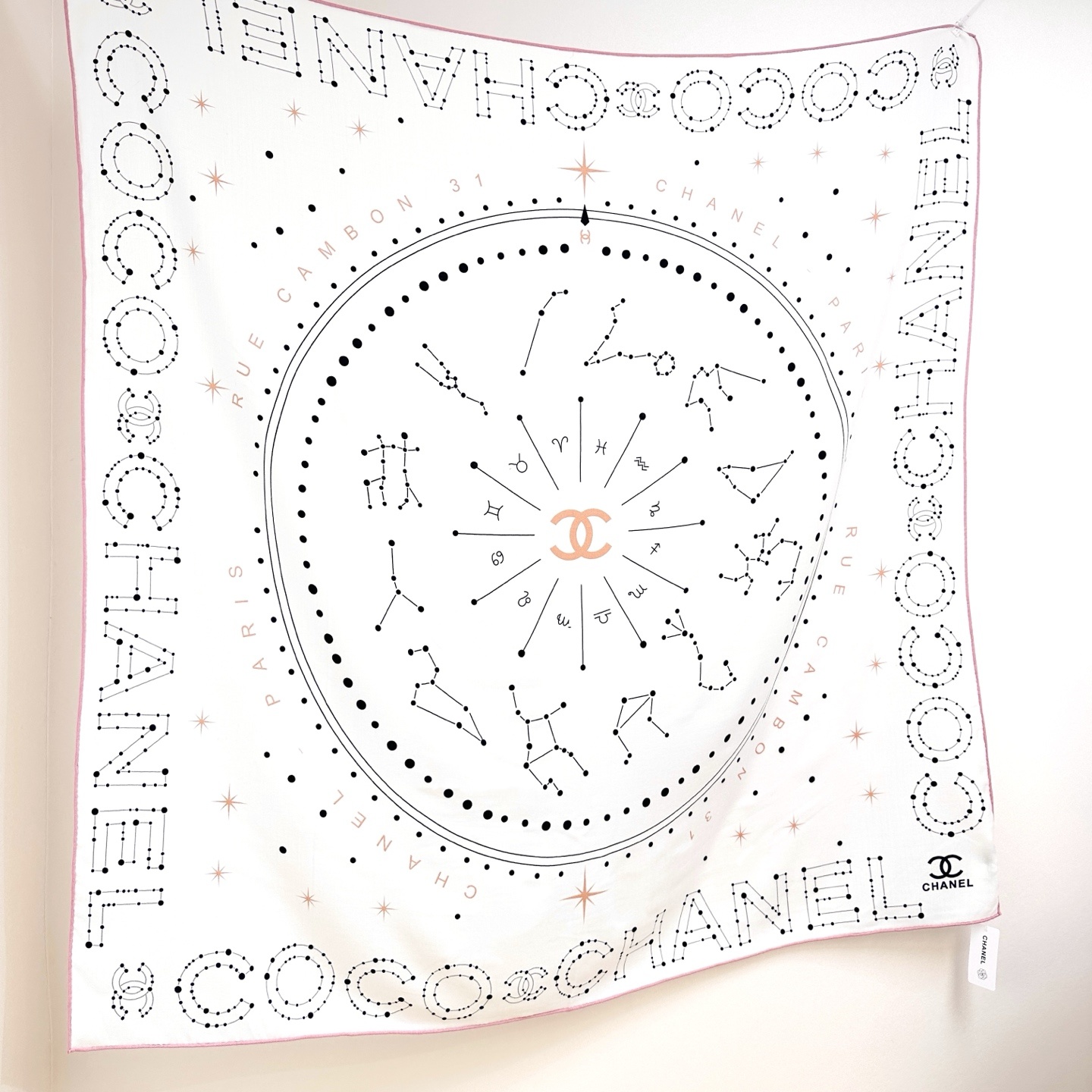 Chanel ~25秋冬新品~【十二星座系列】【140双面丝毛披肩】手工卷边丝毛方巾(30%桑蚕丝70%