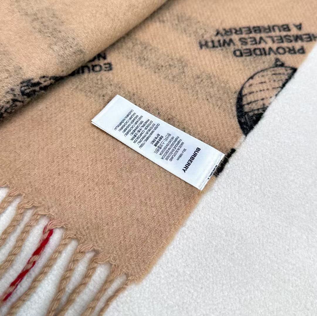 Burberry Burberry · 双面两用标签印花羊绒围巾 意大利制围巾 选用柔软羊绒面料制成