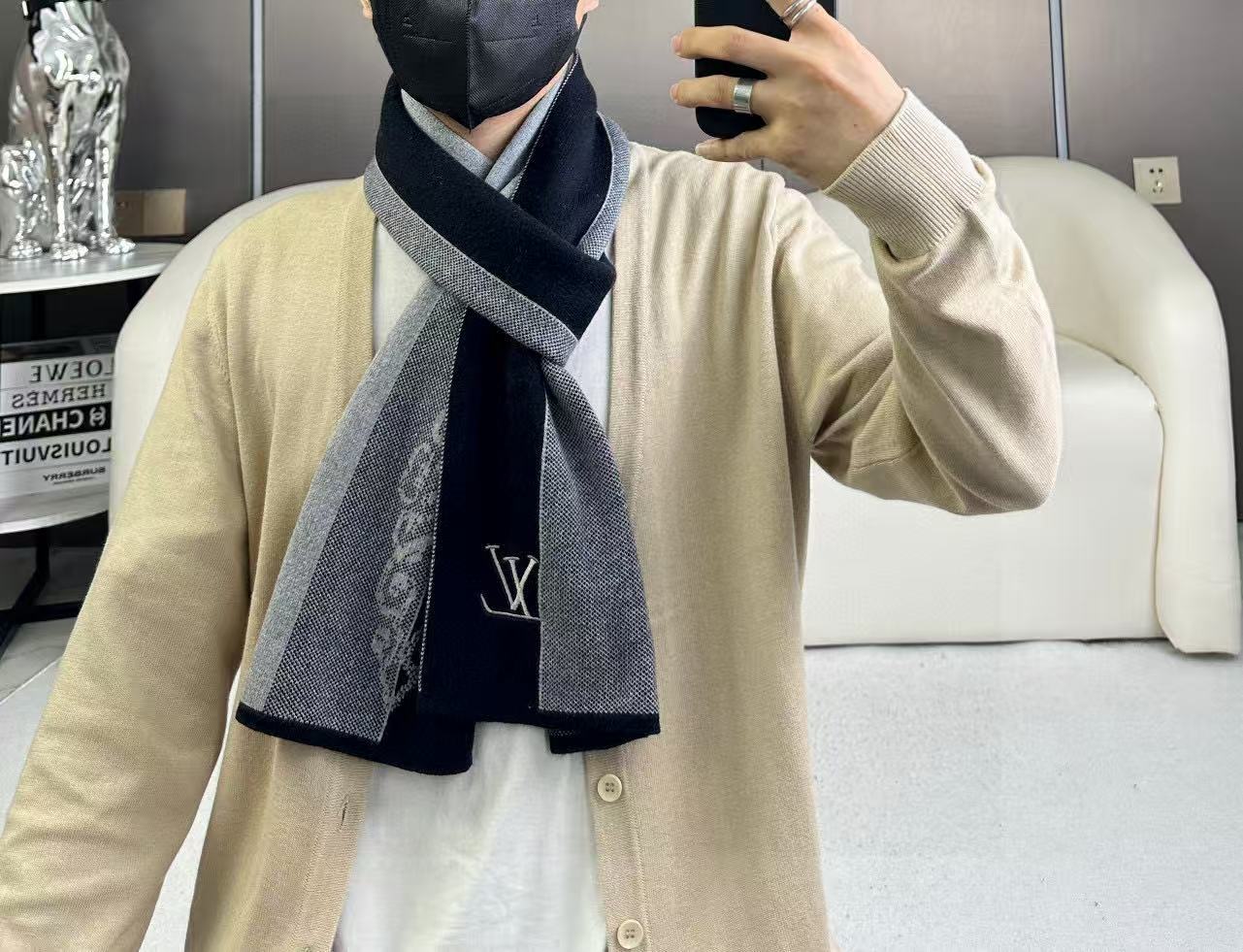 Louis Vuitton Men's Classic Cashmere Scarf - Soft, Warm & Stylish