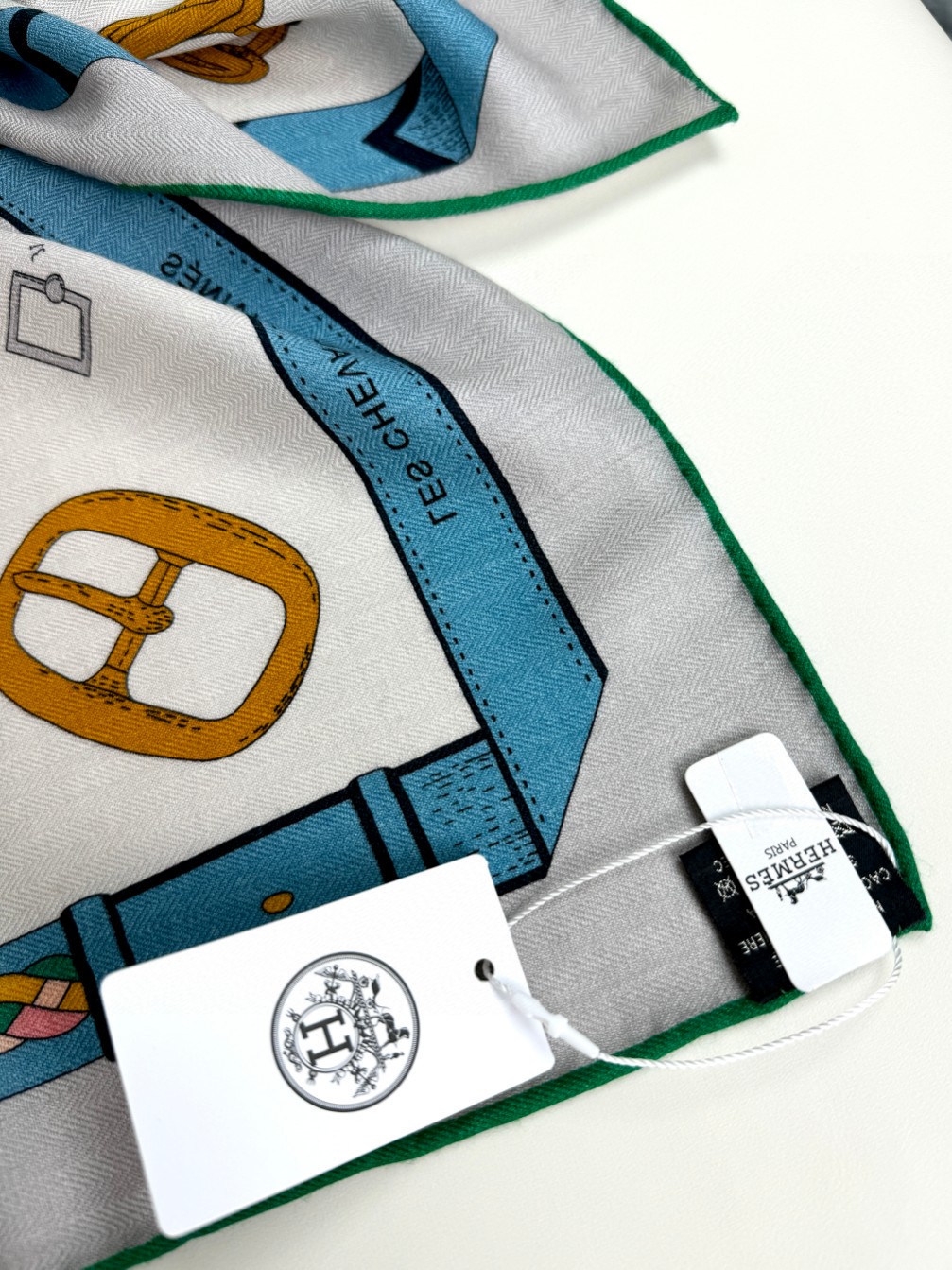 2025年专柜同步 最新款Hermes【双面同色】【跃动的马儿 140】‼️顶级丝羊绒工艺超值‼️爱马仕