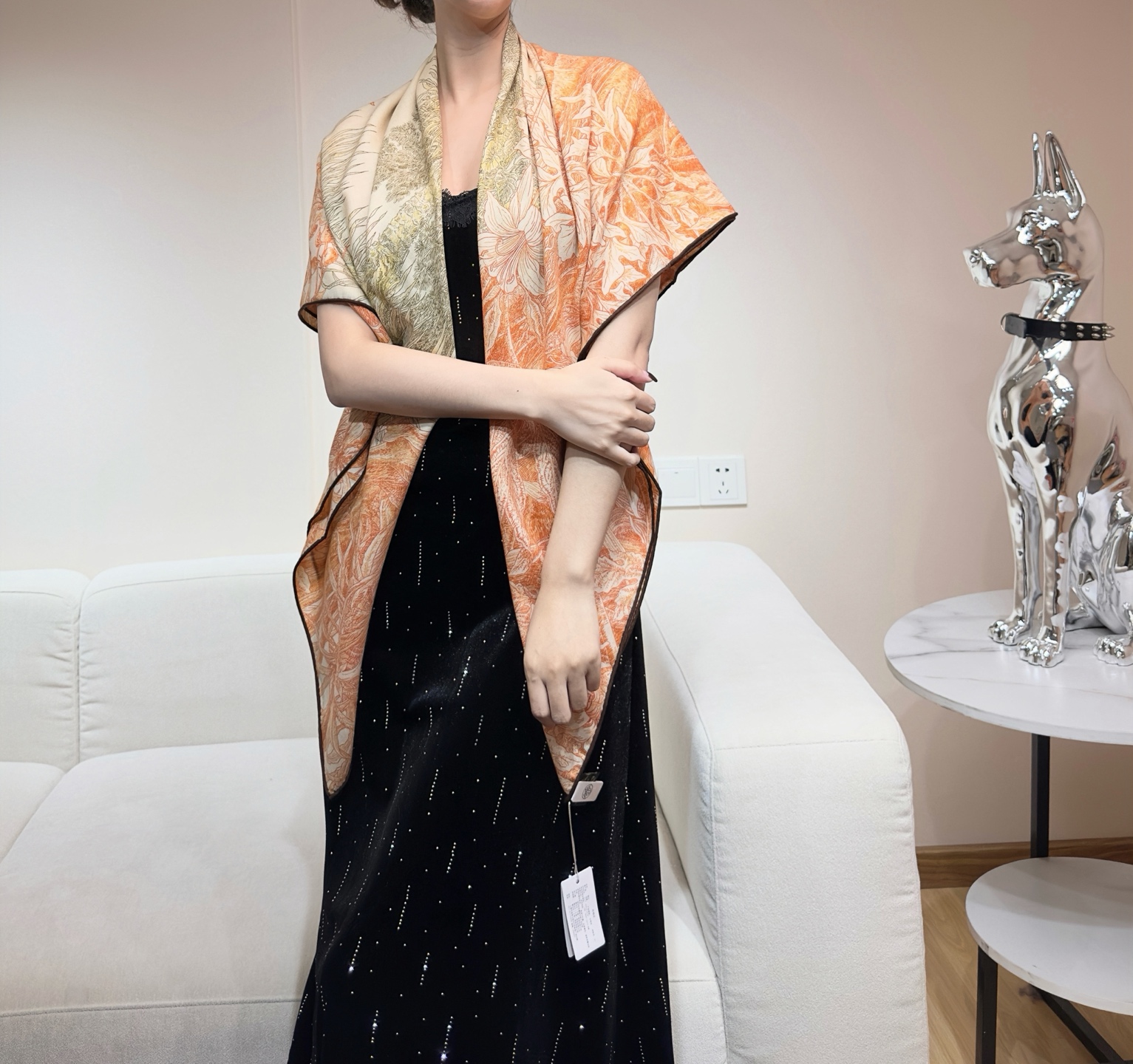 【双面同色 丝毛款】羊绒新款 买了都说好看‼️推荐💕【巴勒莫植物园 140】羊绒方巾‼️H家ZG爆款🎁💟