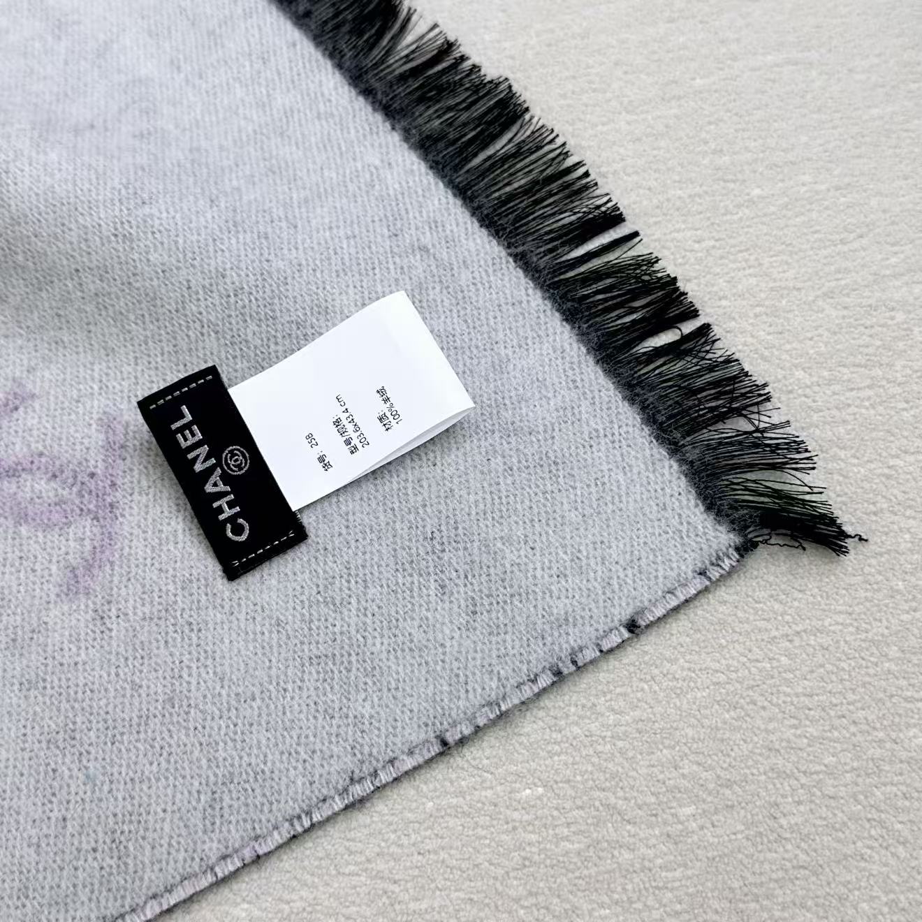 🆕Chanel 25B珍珠coco50*200cm.100%山羊绒精选顶级山羊绒/绵羊毛/桑蚕丝，融合精