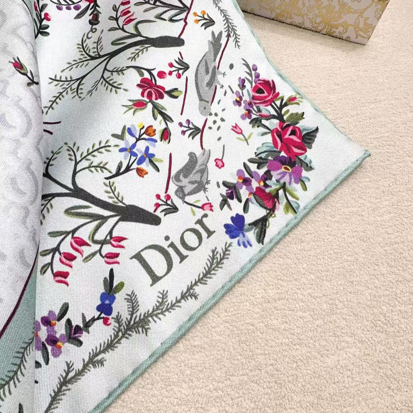 Dioramour 印花方巾90 厘米粉色桑蚕丝斜纹面料多色 Revolution Flowers 图案