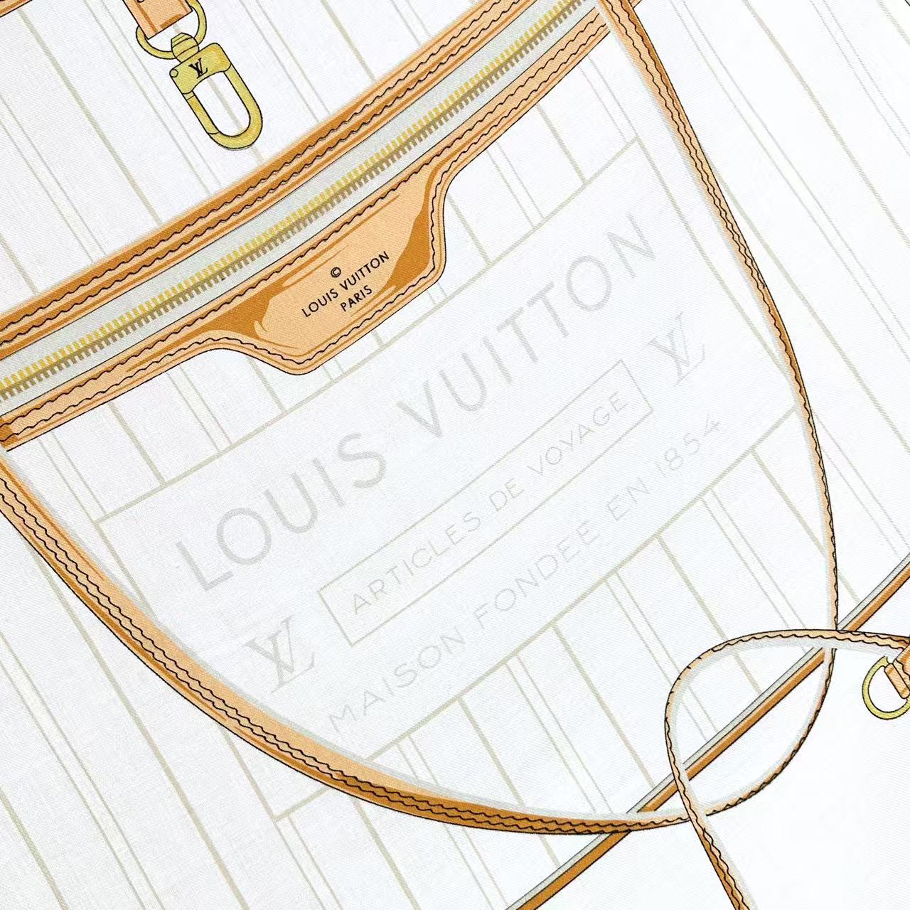 Louis Vuitton 90 手感柔软绝对独一无二❗金字塔尖的数码印花， My Neverfull 丝绒大方巾回溯 