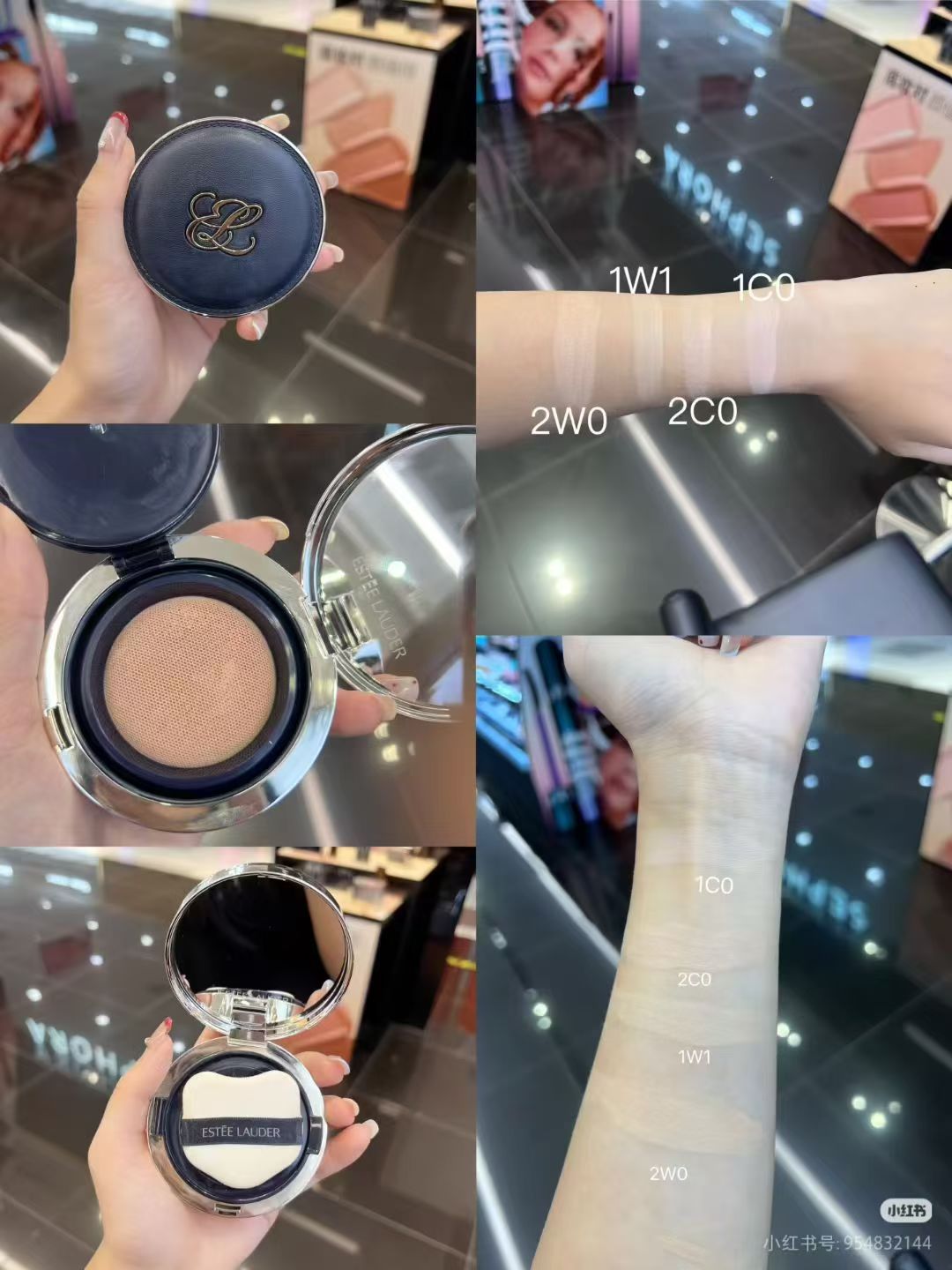 Especial/Nuevo modelo Estée Lauder DW Cushion redondo 24g! Con recambio. Tonos: 1W1# Tono cálido claro 2C0# Tono frío n…