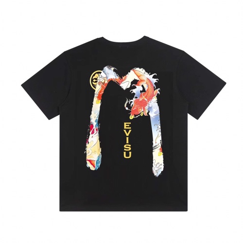 EVISU Men's Black Cotton T-Shirt with Koi Fish Graphic Print - S915 1 EVISU Men's Black Cotton T-Shirt with Koi Fish Graphic Print - S915
