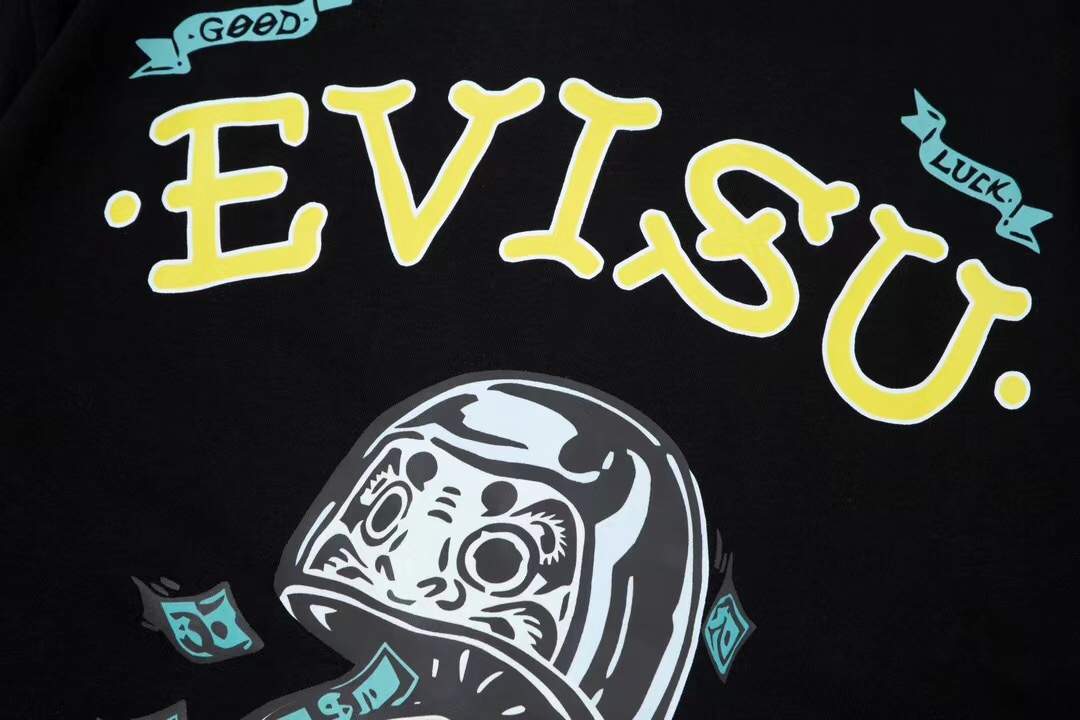 💰128💰MDL N005 EVISU SHORT-SLEEVE T-SHIRTS 💰 32 T-SHIRTS , 💰 COLOUR: BLACK, WHITE RULER: S-XL - 图片 6