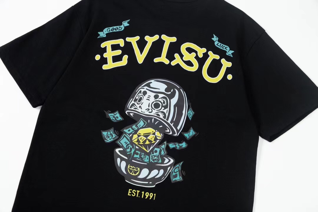 💰128💰MDL N005 EVISU SHORT-SLEEVE T-SHIRTS 💰 32 T-SHIRTS , 💰 COLOUR: BLACK, WHITE RULER: S-XL - 图片 7