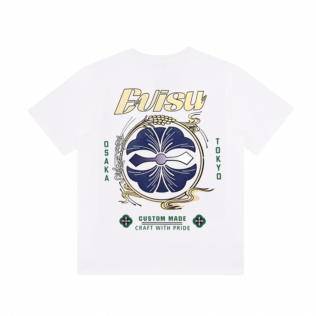 MDL N001 EVISU Short-Sleeve T-Shirts in Black and White, 32 Pieces, Sizes S-XL - 图片 3