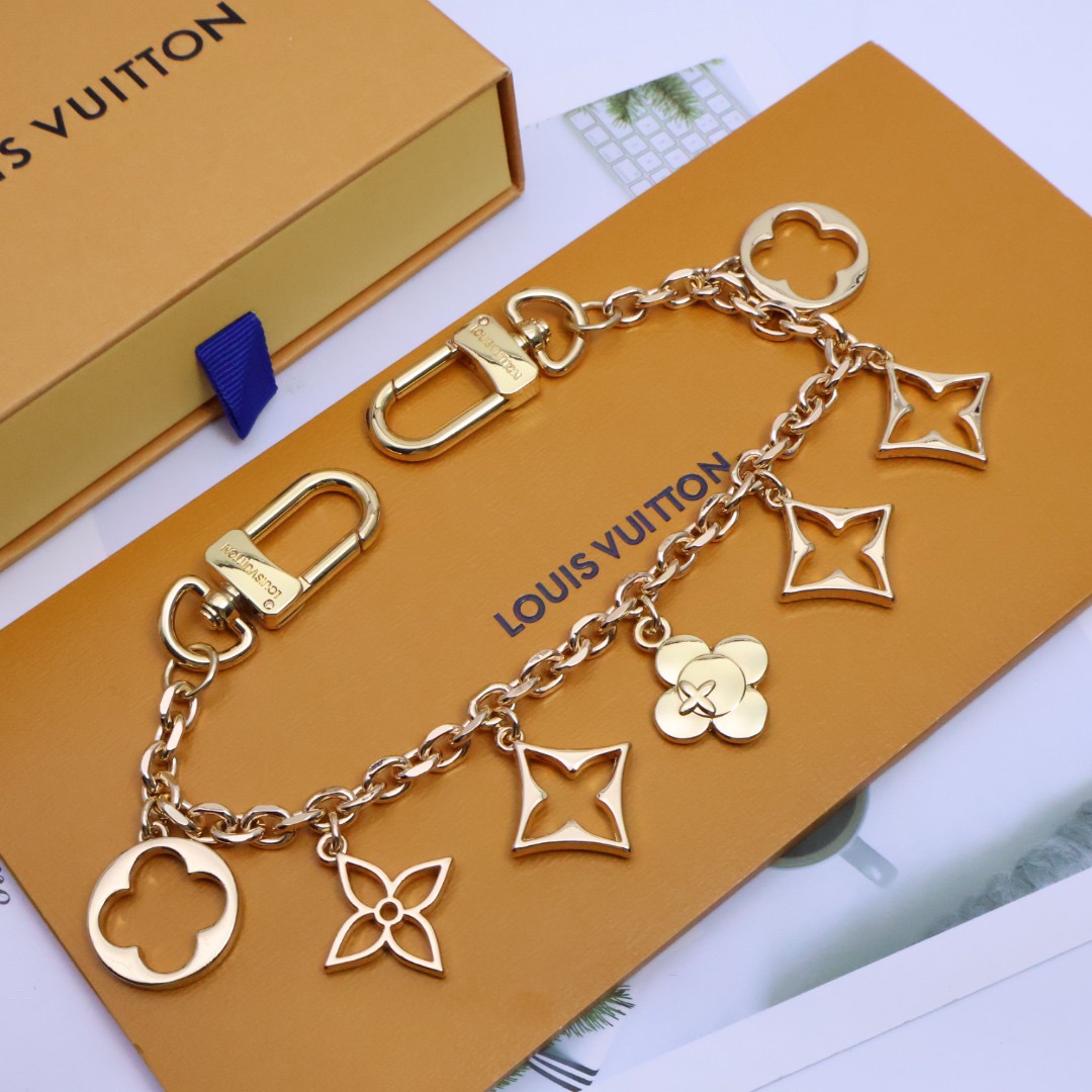 Gold Fleur de Monogram Bag Charm - With Matching Handbag Gold Fleur de Monogram bag charm with matching handbag