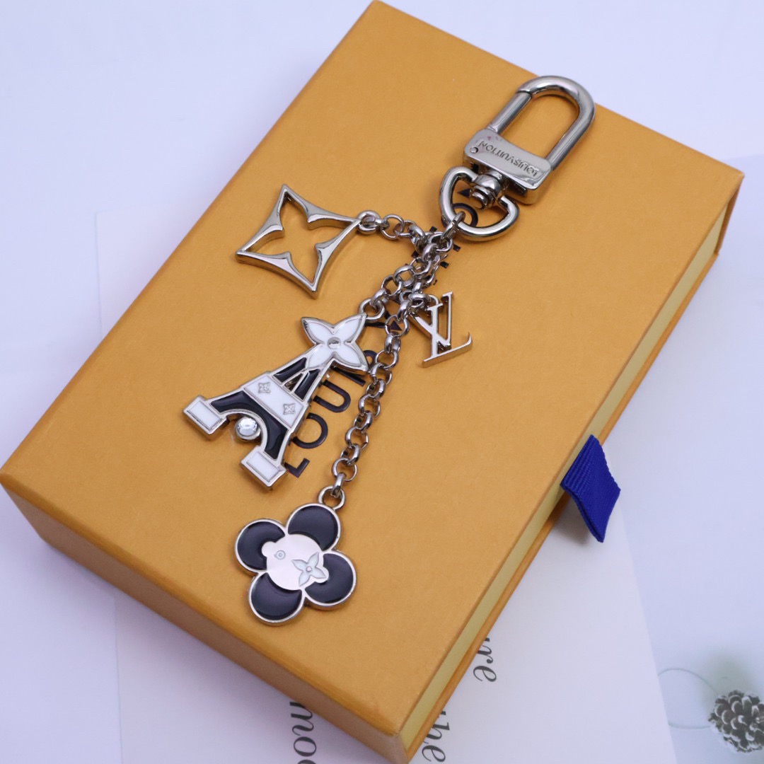 Leather Eiffel Tower Keychain - In Hand