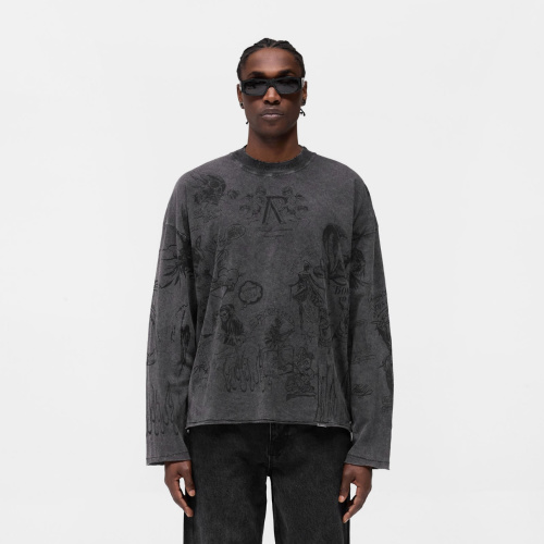 Represent Printed Long Sleeve T-Shirt Distressed Heavyweight Streetwear Top 1 Represent Printed Long Sleeve T-Shirt Distressed Heavyweight Streetwear Top