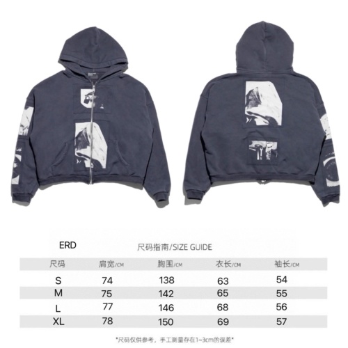 ERD Madonna Illustration Patched Zip-Up Distressed Wash Hoodie - Unisex 3 ERD Madonna Illustration Patched Zip-Up Distressed Wash Hoodie - Unisex