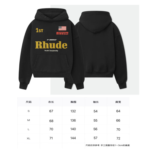 RHUDE x Pirelli 'Burning Aesthetics' Black Cotton Fleece Hoodie 1 RHUDE x Pirelli 'Burning Aesthetics' Black Cotton Fleece Hoodie