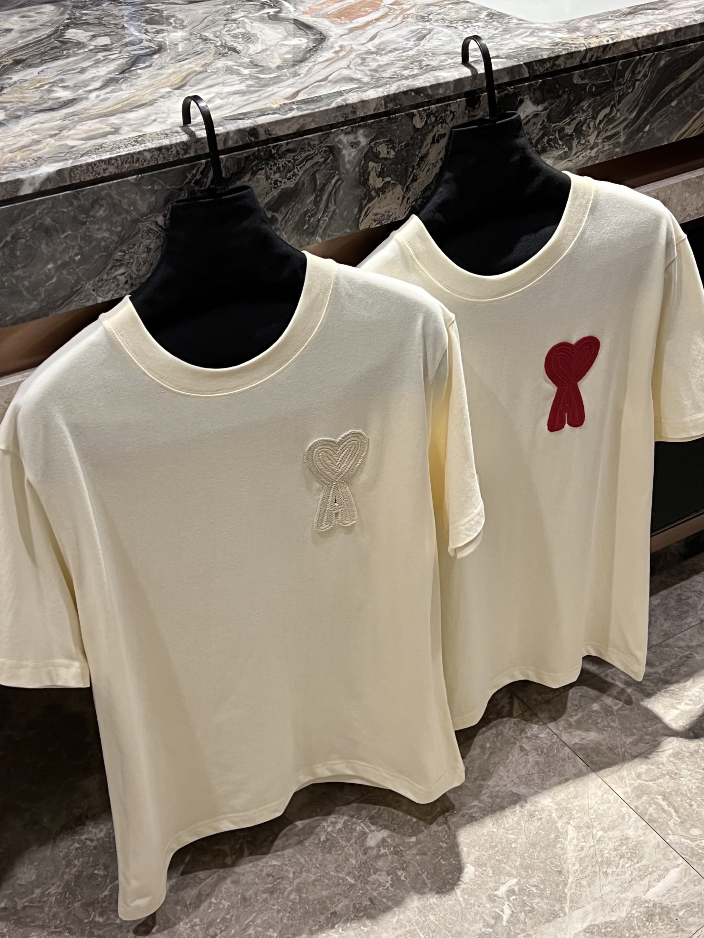Ami Paris Cream Cotton T-Shirt with Embroidered Logo | Casual Wear 2 i1746926844272 53 0 0