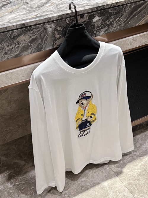 Cute Bear Print Long Sleeve T-Shirt, Casual Cotton Tee for Women 1 Cute Bear Print Long Sleeve T-Shirt, Casual Cotton Tee for Women