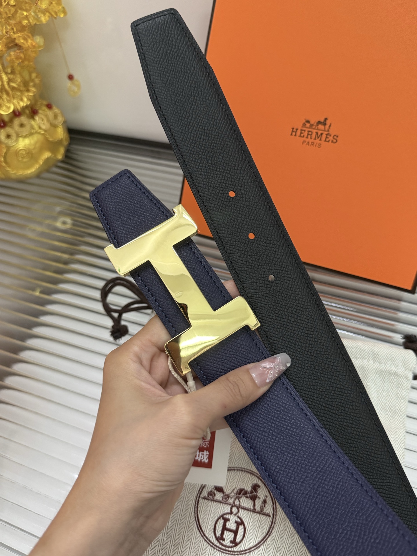 Hermès 代购级 爱马仕 Hermès 小牛皮掌纹